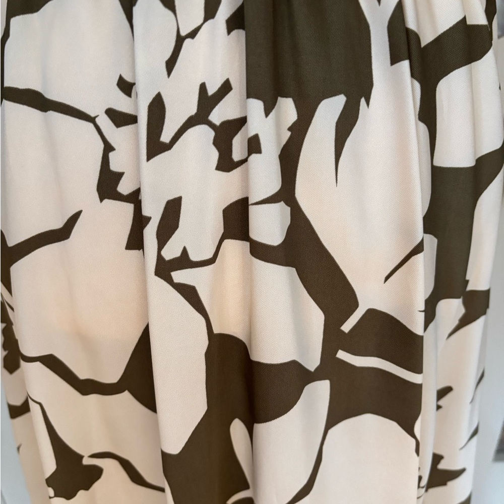 Donna Karan Olive and Cream Floral Dress - Picture 7 of 8